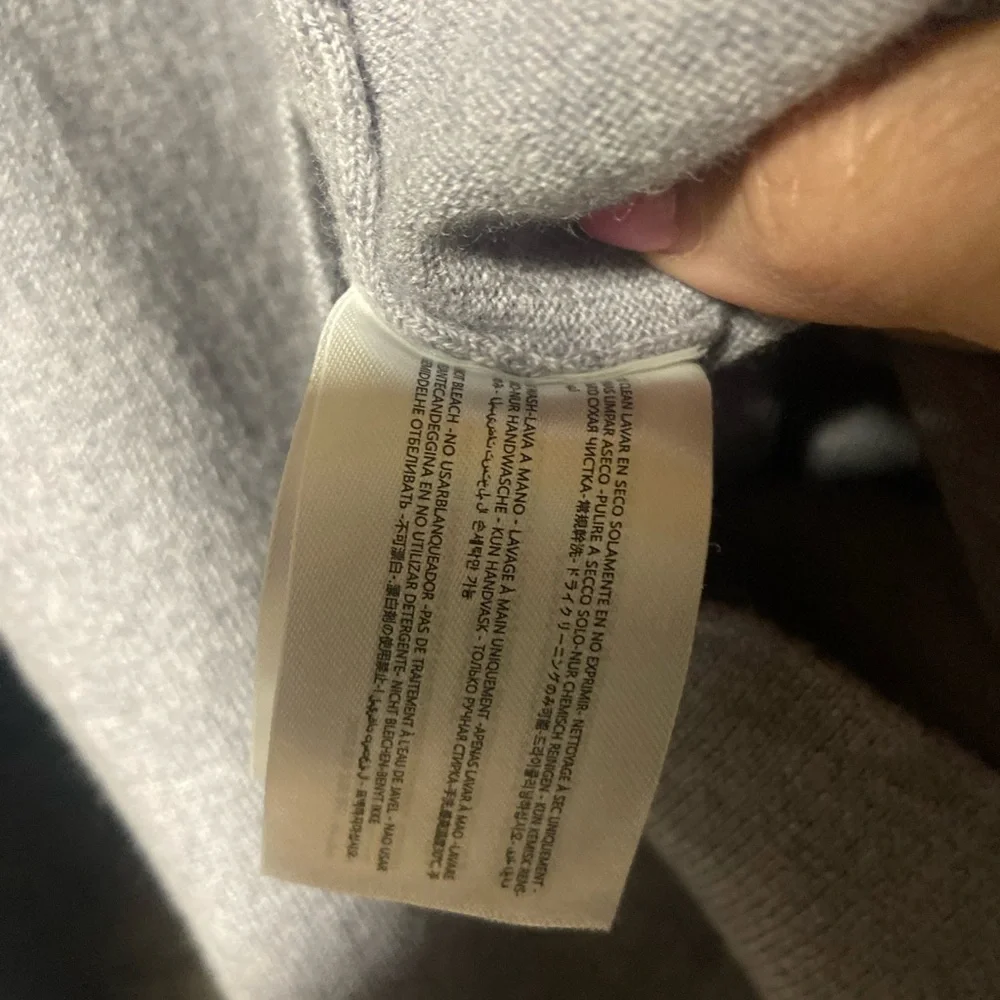 Collars & Co Australian Merino Wool Light Gray 1/4Zip Sweater Pullover XL